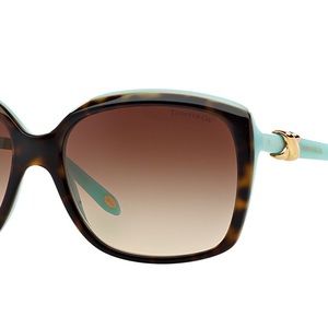 Tiffany & Co TF4076 8134/3B Sunglasses Women's Tortoise-Tiffany Blue/Brown Grad